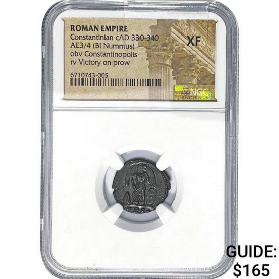 Roman Constantinian cAD 330-340 AE3/4 BI Nummus