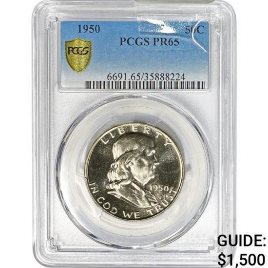 1950 Franklin Half Dollar PCGS PR65