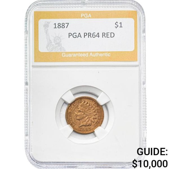 1887 Indian Head Cent PGA PR64 RED