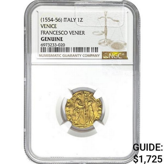 [1554-56] Italy .138oz Gold 1Z Francesco Venier