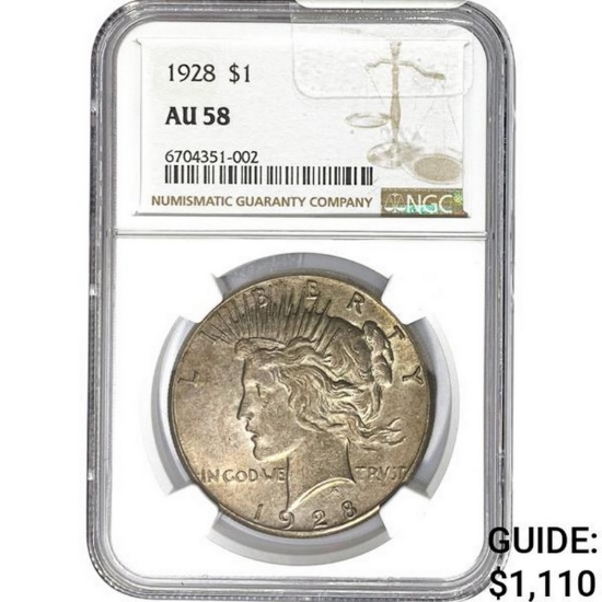 1928 Peace Dollar NGC AU58