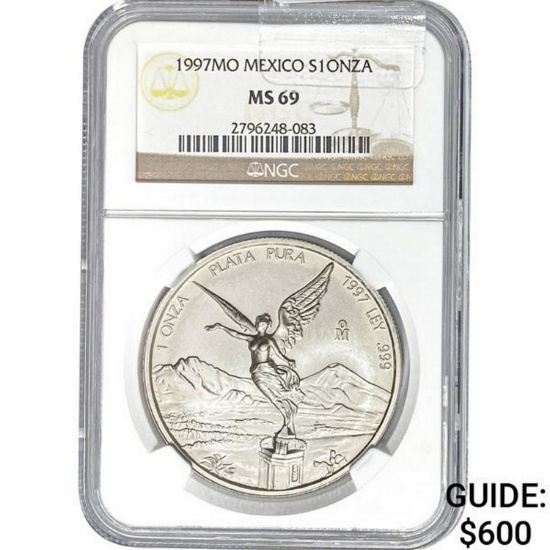 1997-Mo Mexico 1 Onza NGC MS69