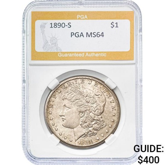 1890-S Morgan Dollar PGA MS64