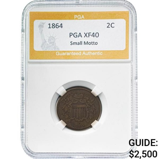 1864 2C Small Motto PGA XF40