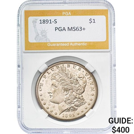 1891-S Morgan Dollar PGA MS63+