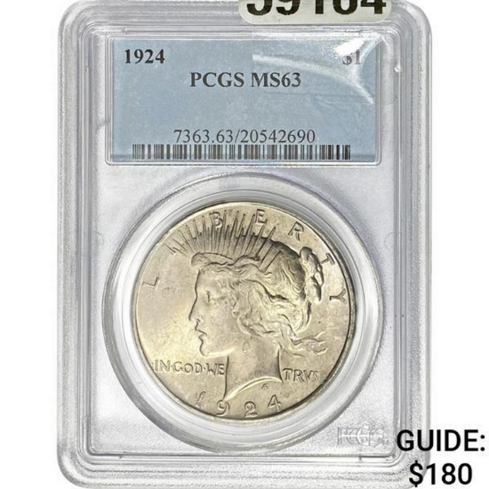 1924 Peace Dollar PCGS MS63