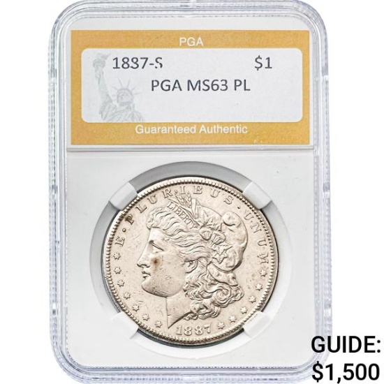 1887-S Morgan Dollar PGA MS63 PL