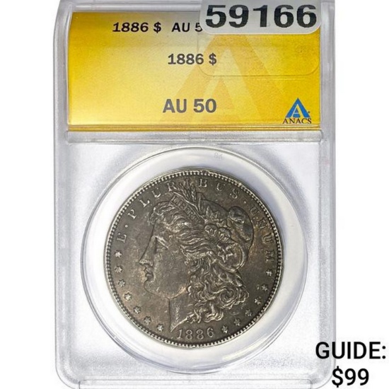 1886 Morgan Silver Dollar ANACS AU50