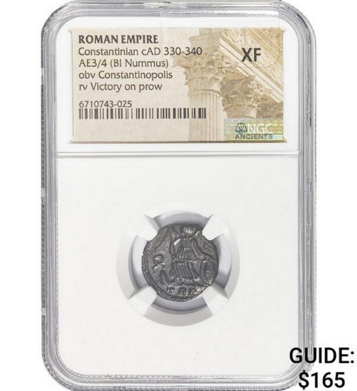 Roman Constantinian cAD 330-340 AE3/4 BI Nummus