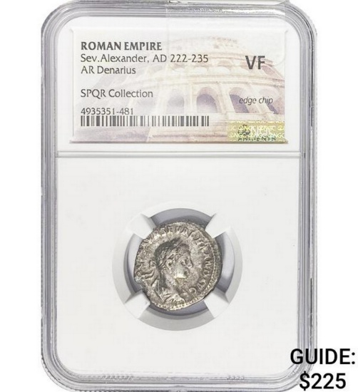 Roman Sev. Alexander, AD 222-235 Silver Denarius NGC