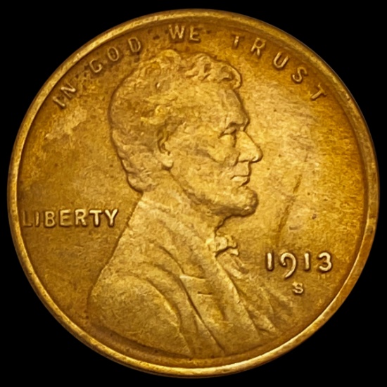 1913-S RED Wheat Cent UNCIRCULATED