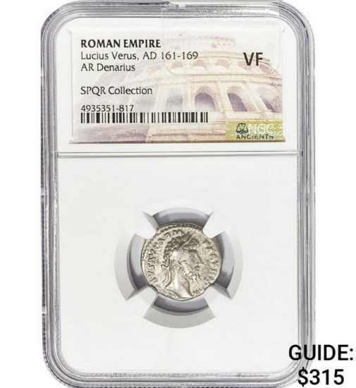Roman Lucius Verus, AD 161-169 Silver Denarius
