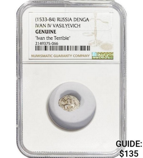 [1533-84] Russia Denga Ivan IV NGC Genuine