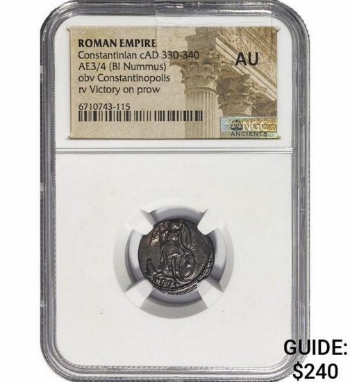 Roman Constantinian cAD 330-340 AE3/4 BI Nummus