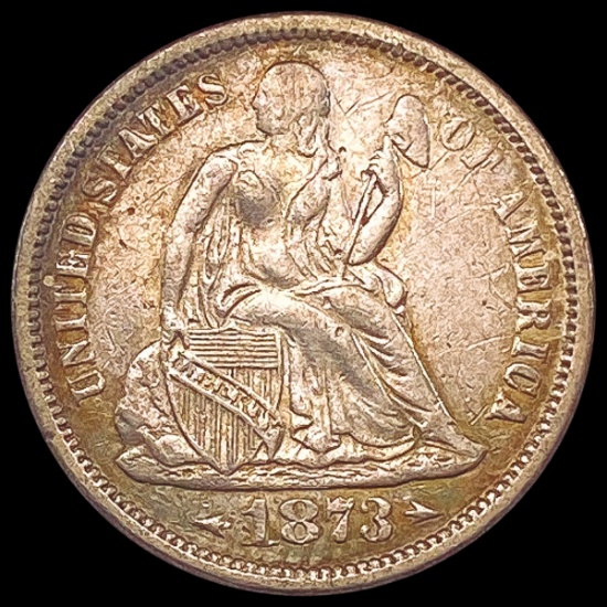 1873 Seated Liberty Dime ABOUT UNCIRCULATED