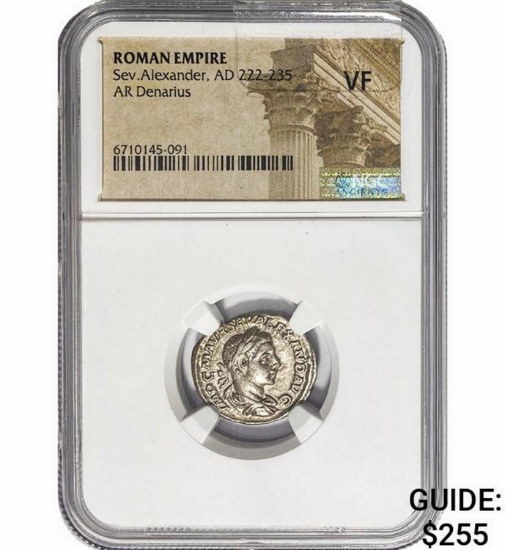Roman Sev. Alexander, AD 222-235 Silver Denarius