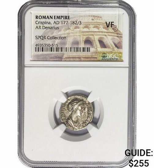 Roman Crispina, AD 177-182/3 Silver Denarius NGC