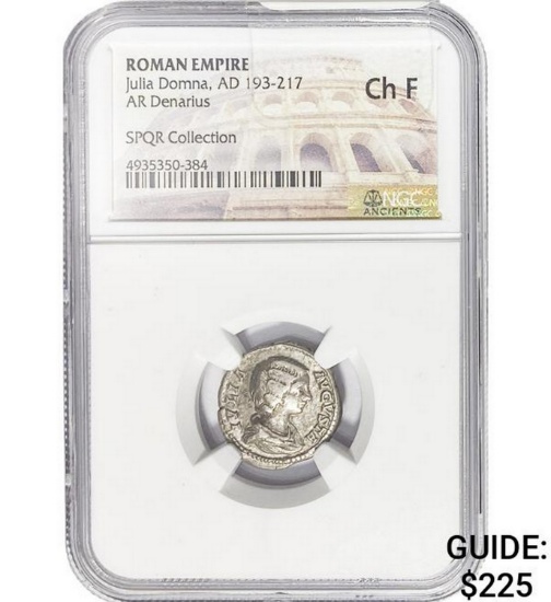 Roman Julia Domna, AD 193-217 Silver Denarius NGC