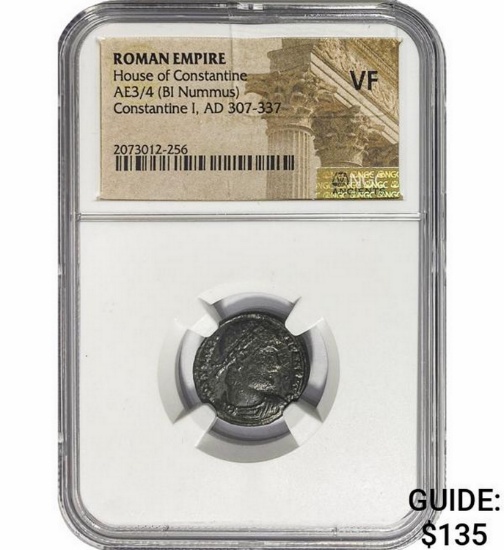Roman Constantine I, AD 307-337 AE3/4 BI Nummus