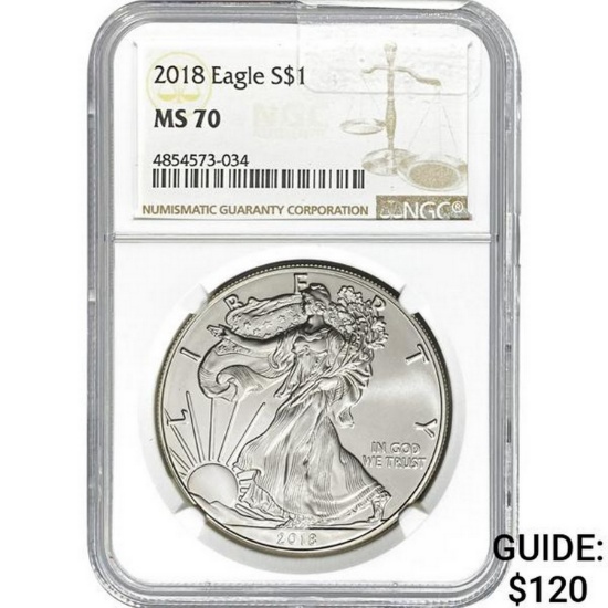2018 American Silver Eagle NGC MS70