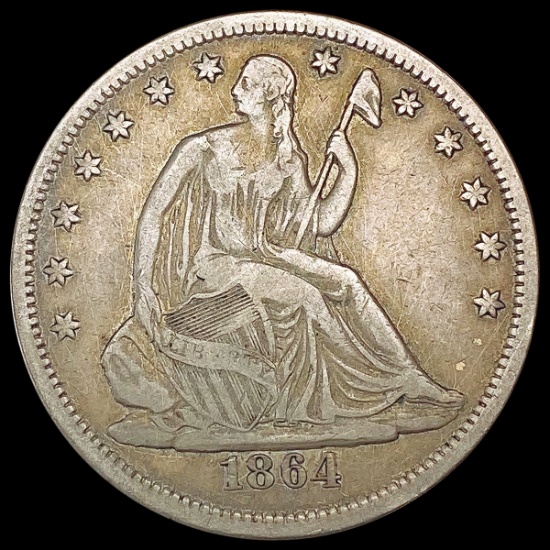 1864-S Seated Liberty Half Dollar ABOUT UNCIRCULATED
