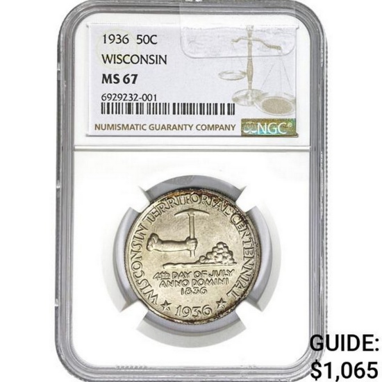 1936 Wisconsin 50C NGC MS67