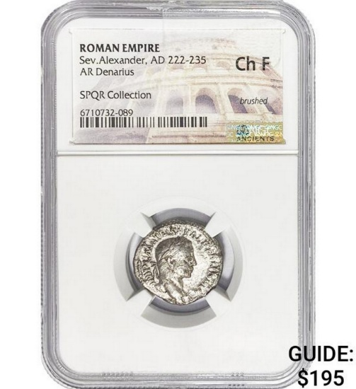 Roman Sev. Alexander, AD 222-235 Silver Denarius NGC