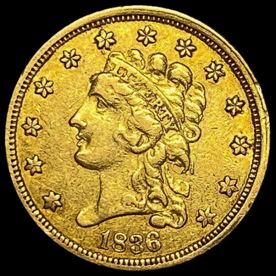 1836 Classic Head Quarter Eagle $2.50 NEARLY UNCIRCULATED