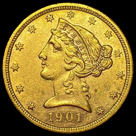 1901-S Liberty Head Half Eagle CLOSELY UNCIRCULATED