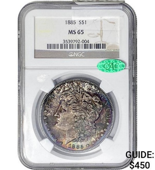 1885 Morgan Silver Dollar NGC MS65