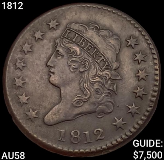 1812 Classic Head Large Cent CHOICE AU