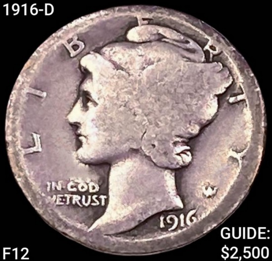 1916-D Mercury Dime NICELY CIRCULATED