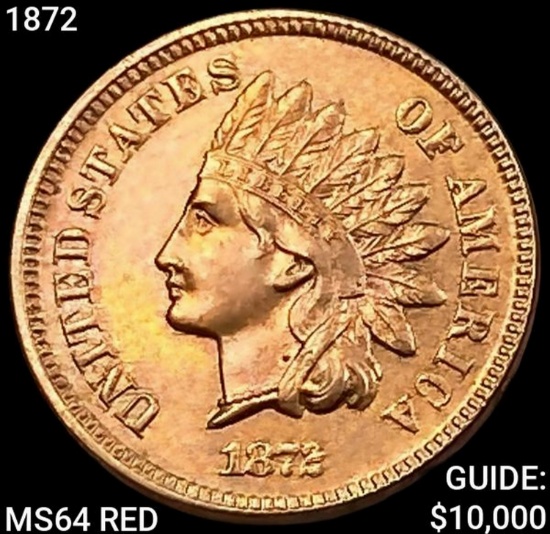 1872 Indian Head Cent CHOICE BU RD