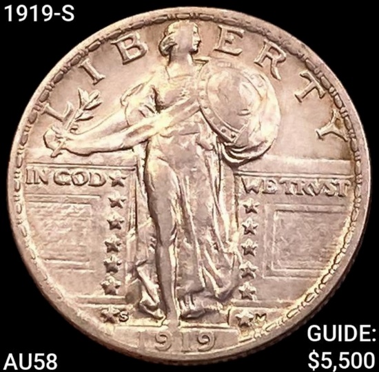 1919-S Standing Liberty Quarter CHOICE AU