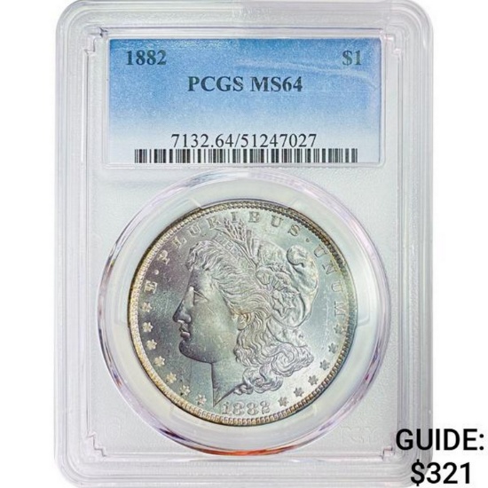 1882 Morgan Silver Dollar PCGS MS64