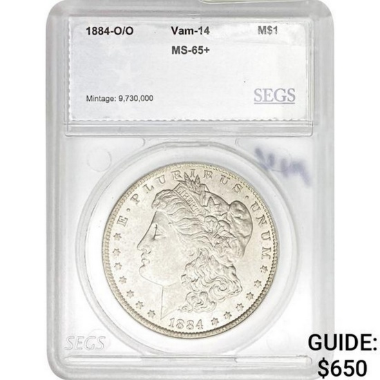 1884-O/O Morgan Dollar SEGS MS-65+