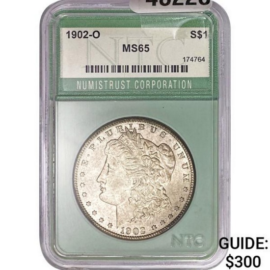 1902-O Morgan Silver Dollar NTC MS65