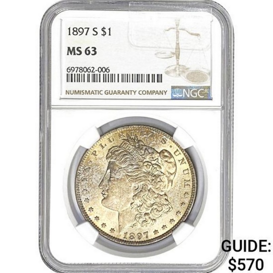 1897-S Morgan Dollar NGC MS63