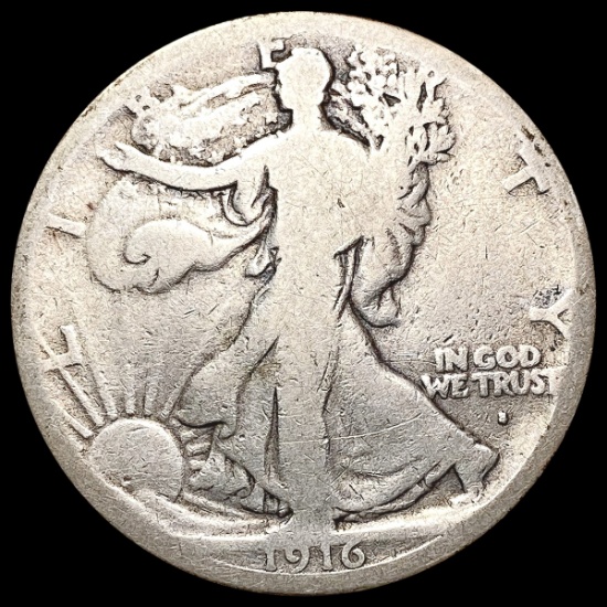 1916 S Walking Liberty Half Dollar NICELY CIRCULAT