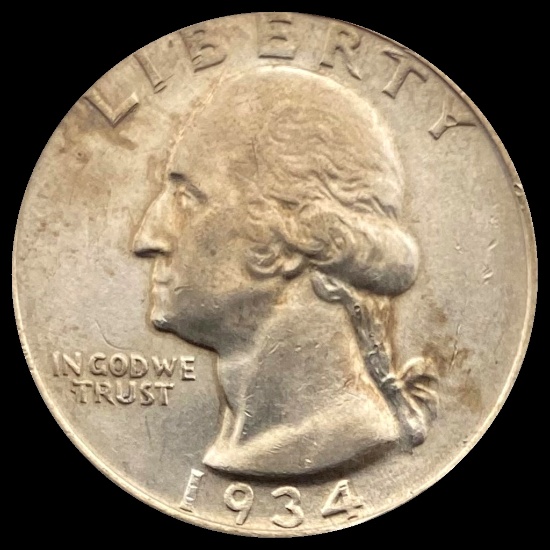 Silver Washington Quarter UNCIRCULATED 1934-D