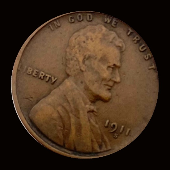 1911-S Bronze Lincoln Wheat Cent CLOSELY UNCIRCULATED