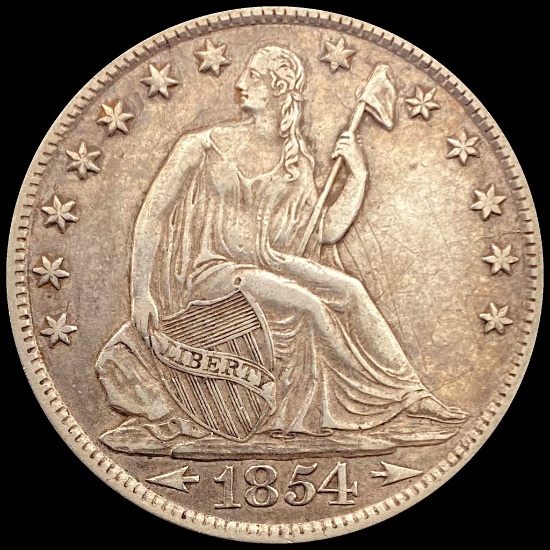 1854-O Silver Half Dollar (Seated Liberty) CLOSELY UNCIRCULATED