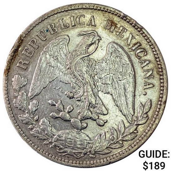 1898Cn AM Mexico Silver Peso CHOICE AU