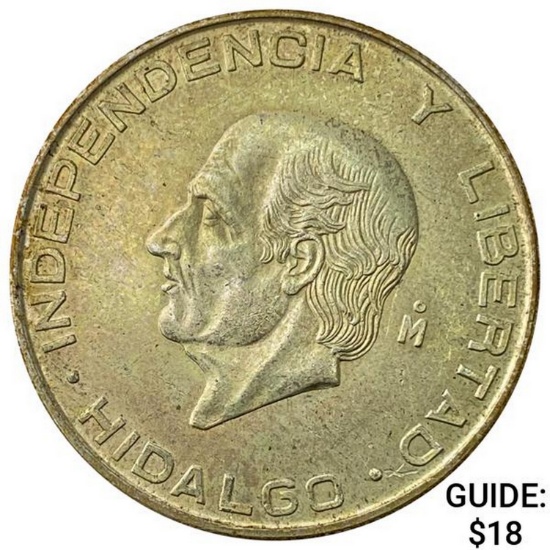 1955-M Mexico Silver 5 Peso CLOSELY UNCIRCULATED