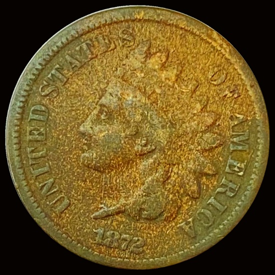 1872 Indian Head Cent LIGHTLY CIRCULATED