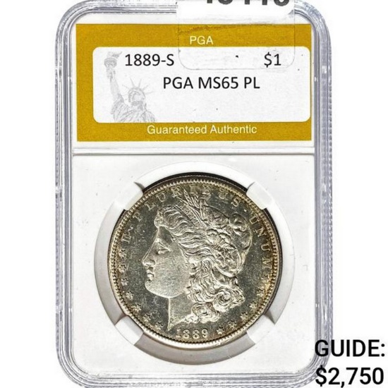 1889-S Morgan Dollar PGA MS65 PL