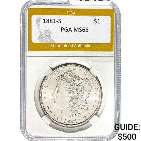 1881-S Morgan Silver Dollar PGA MS65