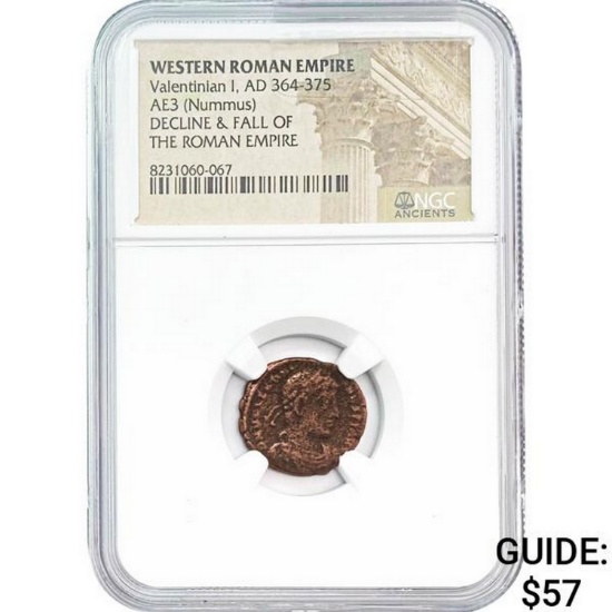 West Valentinian I, AD 364-375 AE3 Nummus