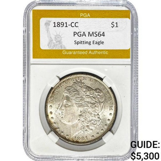 1891-CC Morgan Dollar PGA MS64