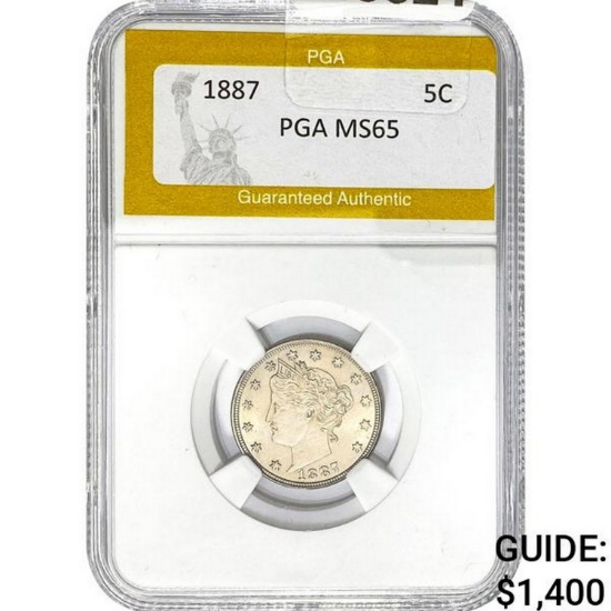 1887 Liberty Head Nickel PGA MS65